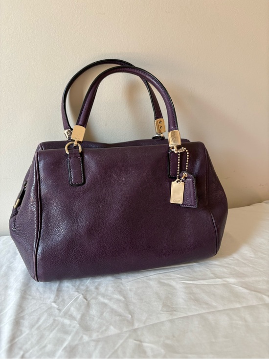 Coach Handbags - Coach Madison Mini Leather Satchel Handbag in Deep Plum